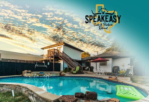 Enjoy our amazing pool, hot tub, and wonderful backyard at The Speakeasy Suite 