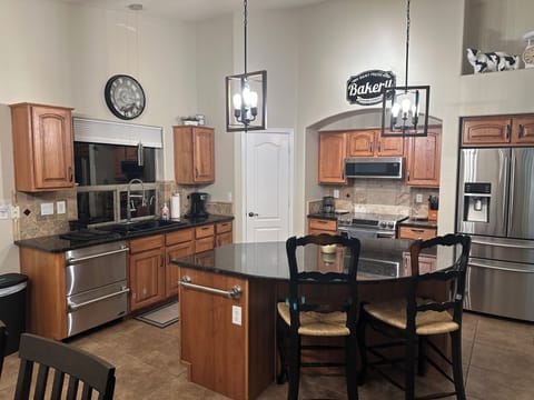 Kitchen with pantry and island