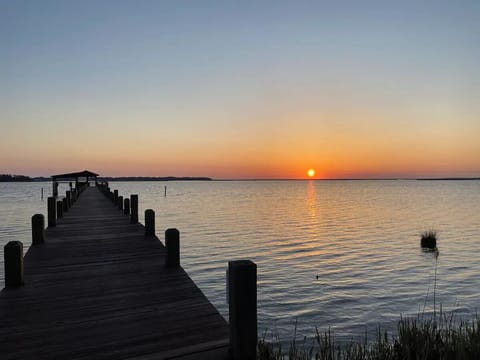 Sunset on Albemarle Sound from dock