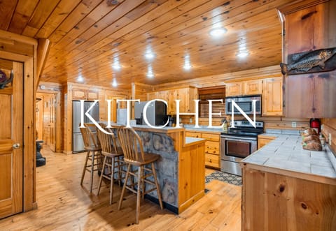 The kitchen is fully stocked for whatever’s on the menu—whether that’s breakfast pancakes or a full-on holiday feast.