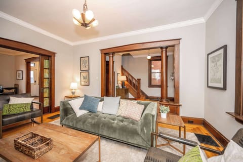 Curl up in the chic living room & stream your favorite entertainment