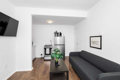 Stream all your favorites while you lounge in the comfy living area