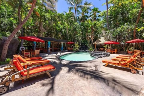 Pool lounging area
