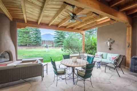 One of two patios to soak up the outdoors. Gas fireplace and incredible mountain views.