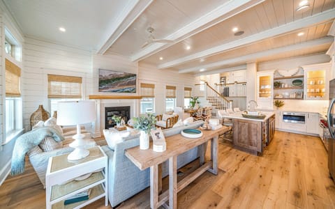 View of the living room and kitchen area
