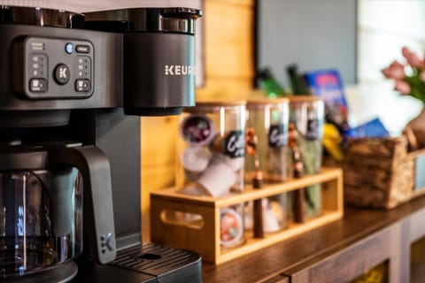 Enjoy a sunrise brew on the deck or fireside cocoa after a day at Dollywood.