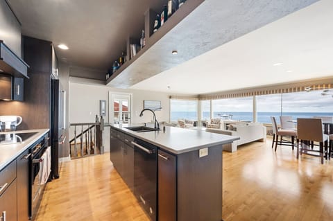 The open-concept living area provides ample space for entertaining guests.