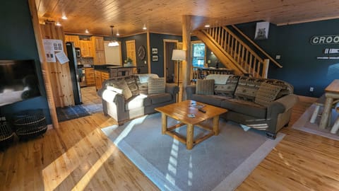 Living room into kitchen