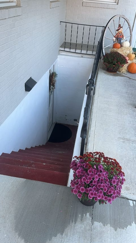 Steps leading down to your private entrance