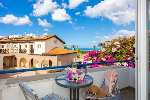 Balcony with sea views