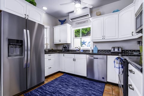 Spacious, well-appointed kitchen with AC.