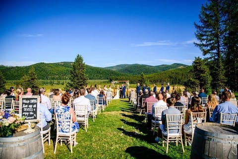 Outdoor banquet area