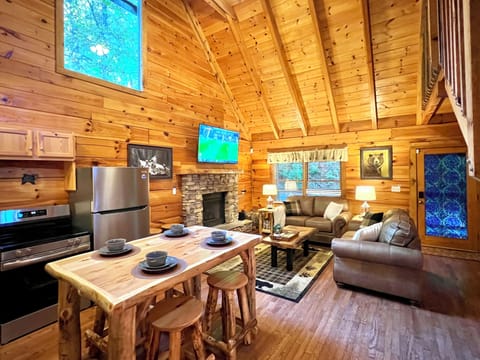 kitchen and living room view