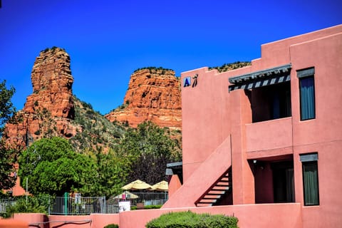 Soak up Sedona vibes with iconic red-rock views outside.