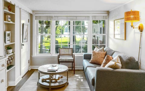 Seamlessly transition from day to night with the living room’s queen sleeper sofa