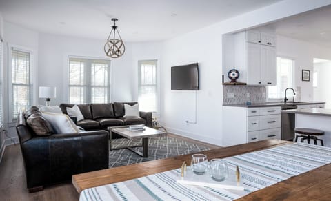 Open living and dining area