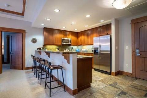 Breakfast bar in the full kitchen of the residence.