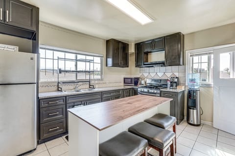 Kitchen | Drip Coffee Maker | Water Cooler | Island w/ Dining Area