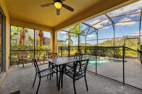 Covered lanai with casual seating