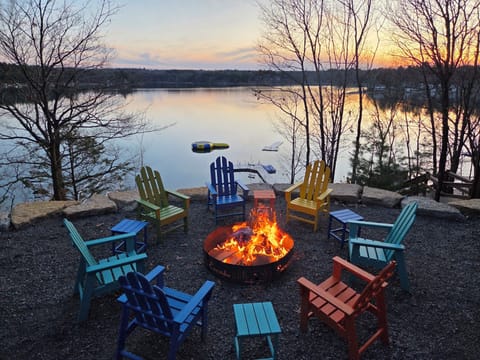 Fire pit overlooking the lake