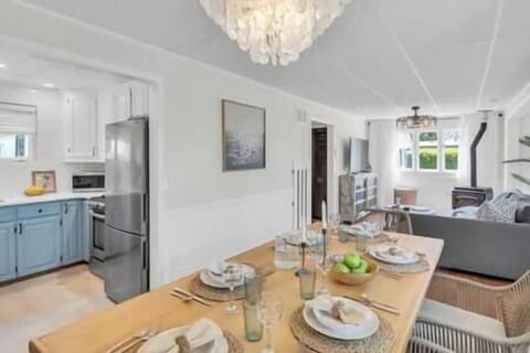 Modern open concept dining and living room