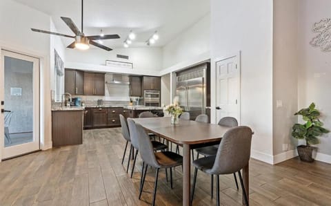 Enjoy family meals at the dining table, complete with a high chair for your little one!