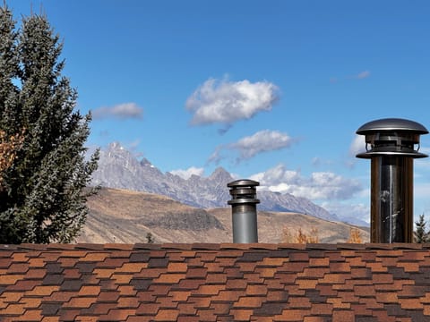 View fron deck to tetons.