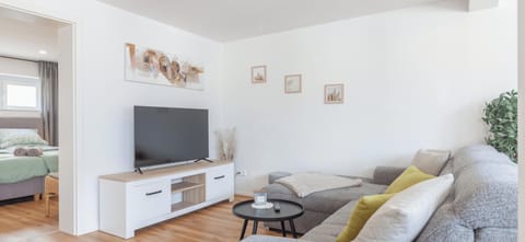 Our living area with smart TV and sofa bed