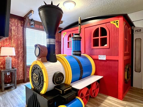 Your kiddos are going to love sleeping in Mickey's Runaway Train bunkbeds! Message me before your booking dates run away!