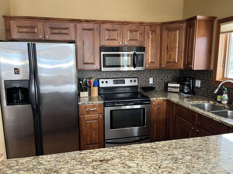 Clean, organized kitchen--all you need to dine in