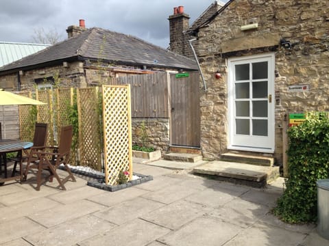 Ladybird's front door is up a set of stone steps
