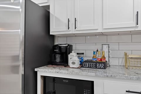 Complimentary coffee, sugar, tea, syrups, and creamer...Enjoy your morning cup!