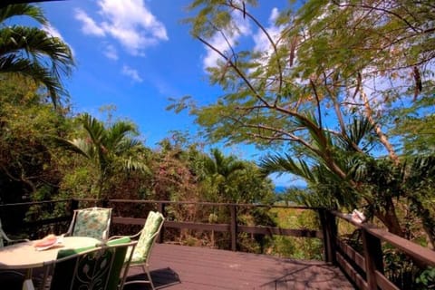 Large private deck/patio with ocean views.