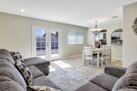 Living room and dining room
