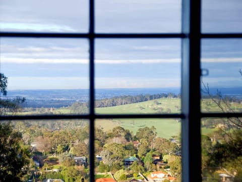 Stunning landscape through dining area window 