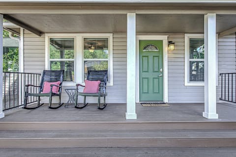 Porch with rocking chairs