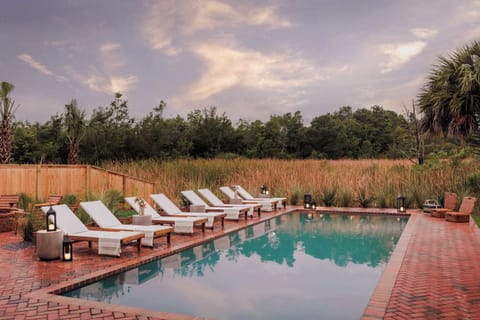 Private Outdoor Area | Heated Pool + Spa | Sun Loungers | Fire Pit | Outdoor Shower | First Floor