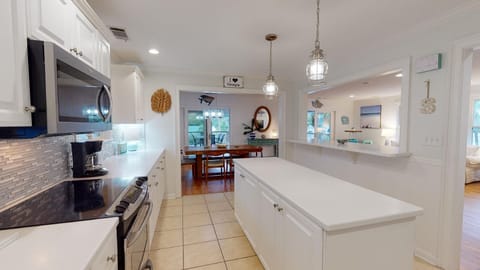 There is plenty of counter space for meal prep. 