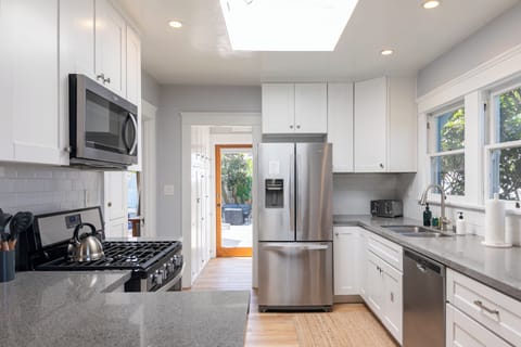 Stainless steel appliances.