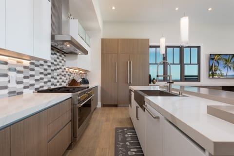 Enjoy cooking delicious island inspired meals in the spacious gourmet kitchen. Grab some fresh herbs from the onsite garden