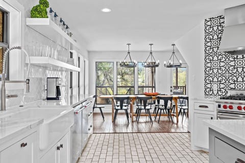 Open kitchen layout with a dining room directly connected for easy entertaining.