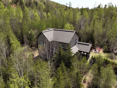 En pleine nature au pied de la montagne sans aucun voisin.