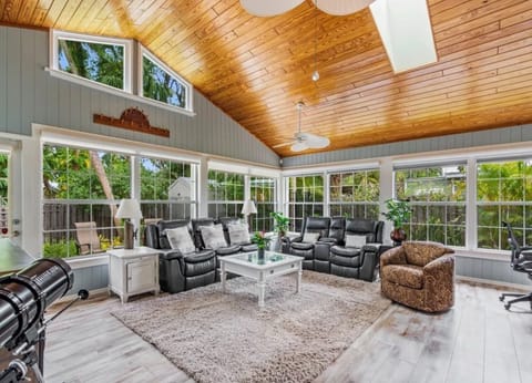 Sunroom and entertainment center