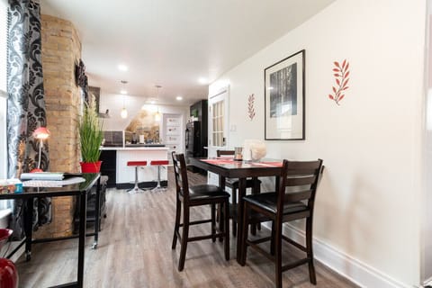 Stylish and inviting dining space, ideal for social gatherings.