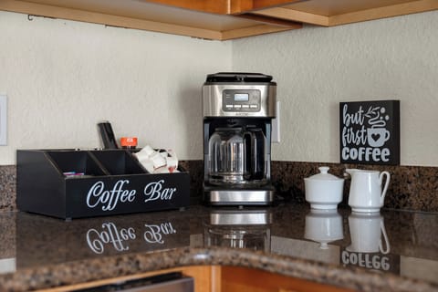 Brew your favorite cup and savor mornings in style with our charming coffee bar!