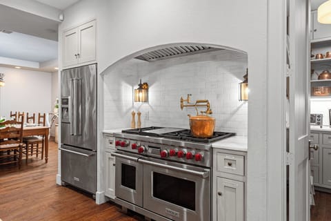 The professional Wolf range makes cooking a breeze for any chef.