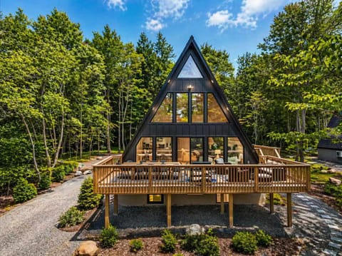 Modern A-Frame Cabin with Expansive Deck