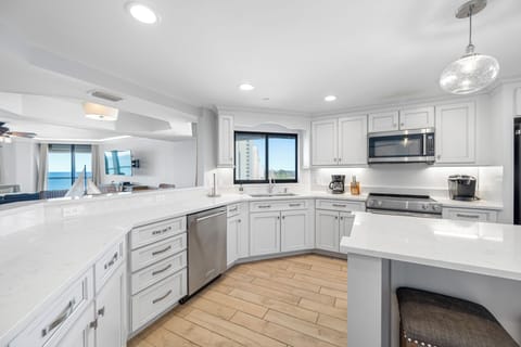 Gourmet kitchen with stainless appliances