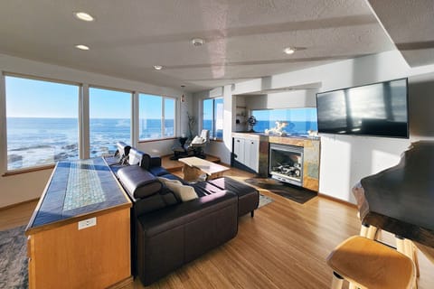 Fabulous views from every place in this home! The fireplace is decor only.