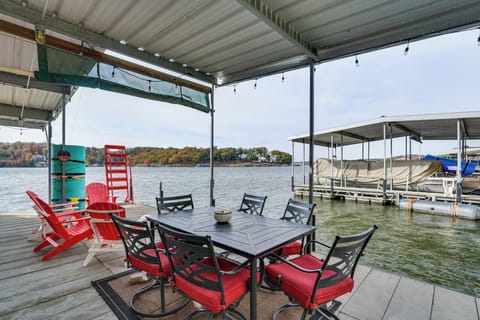 Private Dock | Outdoor Dining Area | Direct Access to Lake Ozarks